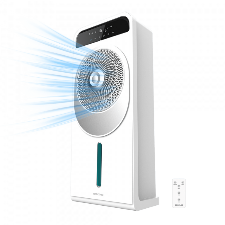 EnergySilence 5000 Cool Wave Climatizador evaporativo de diseño de 28W con motor DC, 5 L y 12 velocidades con oscilación.