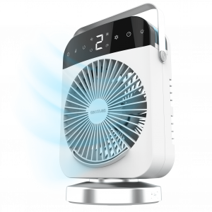 EnergySilence 600 DeskChill Smart Rotate Climatizador de sobremesa de 300 ml, control táctil, display digital, oscilación y temporizador.