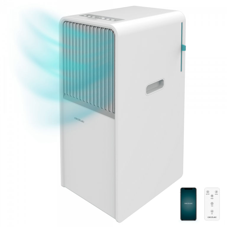 ForceClima 7550 Style Connected Aire acondicionado portátil de diseño de 7000 BTU con control por wifi, panel táctil y mando a distancia para un confort total.