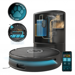 Conga 14090 Twice Roller Home&Fill Robot aspirador y friegasuelos con base de autovaciado de polvo y agua sucia y rellenado de agua limpia. Navegación ultraprecisa con láser integrado. Potencia de succión de 8000 Pa. Fregado profesional con ro...