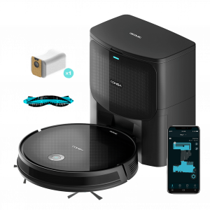 Conga 2299 Ultra Home X-Treme T con base de autovaciado. Cuenta con tecnología giroscópica, limpieza ordenada de la totalidad de la superficie recorrida. Friega, aspira y barre a la vez. 2100 Pa. APP de CECOTEC. Cepillo multifunción. 2 cepillos la...
