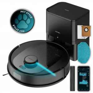 Conga 7690 Immortal Max Home M Robot aspirador con tecnología de navegación láser. Base de autovaciado con 2,5 L de capacidad. Limpieza 4 en 1: barre, aspira, friega y pasa la mopa. Potencia de succión de 5000 Pa. Hasta 220 minutos de autonomía. C...
