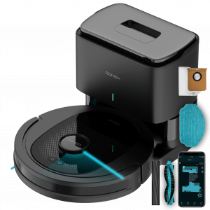 Conga 8490 Supreme Power Home Robot aspirador con tecnología de navegación láser. Base de autovaciado 2,5 L de capacidad. Limpieza 4 en 1: barre, aspira, friega y pasa la mopa. Hasta 170 minutos de autonomía. Incluye 2 cepillos centrales intercamb...
