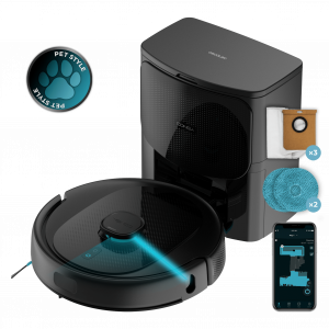 Conga 9590 Spin Revolution Ultra Power Home Robot aspirador con navegación láser. Evita objetos. 4 en 1: barre, aspira, friega y pasa las mopas. 10.000 Pa de succión. Máximo 240 minutos de autonomía. Fregado profesional con mopas giratorias. Cepil...