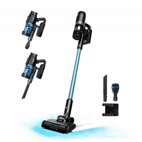 Conga Rockstar 1500 Ray Pure Aspirador vertical 3 en 1 con potencia 215 W. 12 kPa. 45 minutos de autonomía. Cepillo Mixto. Depósito de 500 ml. Ciclón paralelo.