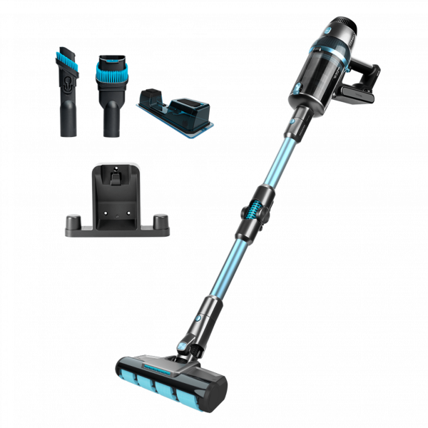 Conga RockStar 2500 Titanium ErgoWet Aspirador escoba sin cables sin bolsa. Con cepillo Jaliscazo. 680 W de potencia y 26 kPa. 230 aW. Autonomía de 90 minutos. 4 modos de funcionamiento. Pantalla digital. Sistema Ergowet.