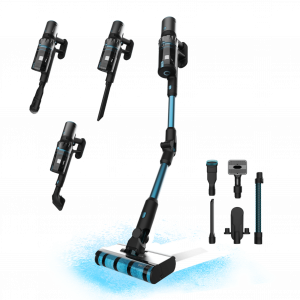 Conga Rockstar 5500 Hurricane ErgoTwice Animal Aspirador escoba sin cables sin bolsa 3 en 1 con ciclón paralelo. Potencia de 630 W, 30 kPa y 180 aW. 90 minutos de autonomía. Tubo flexible, cepillo Dual Brush, accesorio especial para muebles y esqu...