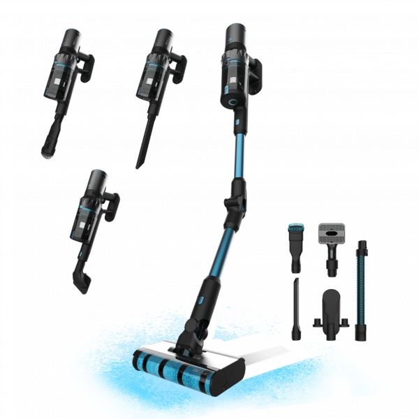 Conga Rockstar 5500 Hurricane ErgoTwice Animal Aspirador escoba sin cables sin bolsa 3 en 1 con ciclón paralelo. Potencia de 630 W, 30 kPa y 180 aW. 90 minutos de autonomía. Tubo flexible, cepillo Dual Brush, accesorio especial para muebles y esqu...