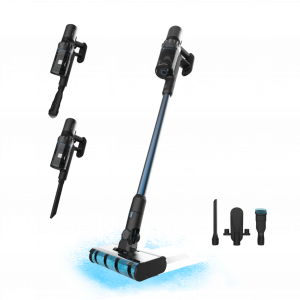 Conga Rockstar 5500 Hurricane Twice Aspirador escoba sin cables sin bolsa 3 en 1 con ciclón paralelo. Potencia de 630 W, 30 kPa y 180 aW. 90 minutos de autonomía. Tubo rígido, doble rodillo, accesorio especial para muebles y esquinas.