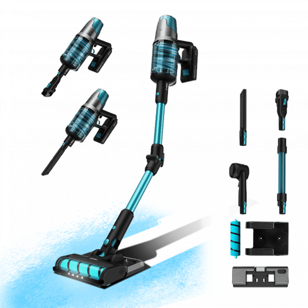 Conga Rockstar 7500 Astral ErgoWet Pet Animal Aspirador escoba sin cables sin bolsa 4 en 1 con potencia 680 W , 30 kPa y 90 minutos de autonomía. Cepillo Jaliscazo. Con 250 AW de potencial. Water tank y accesorio especial para animales.