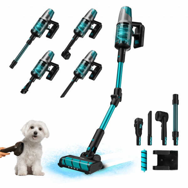 Conga Rockstar 7500 Astral Flex Animal Aspirador escoba sin cables sin bolsa 3 en 1 con potencia 680 W, 30 kPa y 90 minutos de autonomía. Cepillo Jaliscazo. Con 250 AW de potencia. Tubo flex.