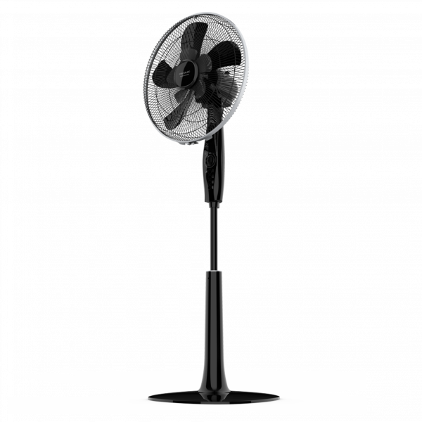 EnergySilence 1020 ExtremeFlow. Ventilador de Pie con Temporizador, 60 W, 10 aspas, Potente, Oscilante, Silencioso, 3 velocidades, Regulable, Motor de Cobre, Negro