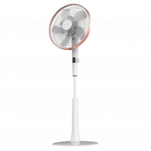 EnergySilence 1030 SmartExtreme. Ventilador de Pie con Mando a Distancia y Temporizador, 28 W, 10 Aspas 40cm de Diámetro, Oscilante, 24 Velocidades, Ajustable 115-135cm, Motor DC, Blanco