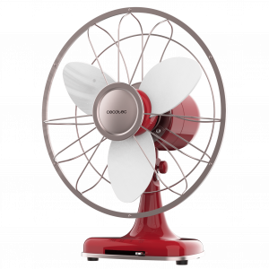EnergySilence 1089 RetroDesk Design Ventilador de sobremesa retro con 40 W y 12 pulgadas, 3 velocidades, oscilación e inclinación ajustable.