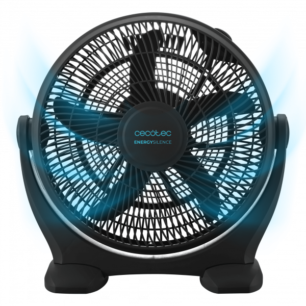 EnergySilence 1400 FloorFlow Ventilador industrial con 50 W, 14", 3 velocidades, 5 aspas, uso sencillo y máxima seguridad.