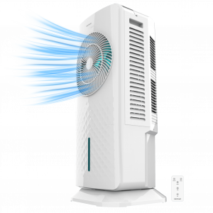 EnergySilence 3500 Cool Compact Smart Climatizador evaporativo de 65W, 3,5 litros de capacidad del tanque, control táctil y remoto,3 velocidades, temporizador 12 horas y oscilación.