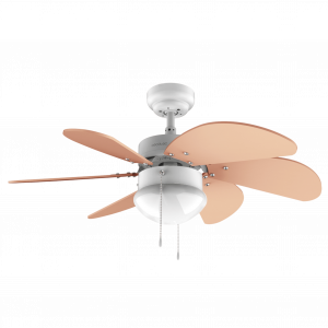 EnergySilence 3600 Vision Orange. Ventilador de techo de 50 W, Diámetro 92 cm, Lámpara, 3 Velocidades, 6 Aspas reversibles, Función Verano/Invierno, Interruptor de Cadena, Blanco/Naranja