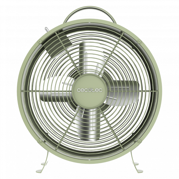 EnergySilence 400 RetroDesk Green Ventilador de sobremesa estilo retro color verde de 8" con 25 W y 4 aspas.