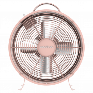 EnergySilence 400 RetroDesk Pink Ventilador de sobremesa estilo retro color rosa de 8" con 25 W y 4 aspas.
