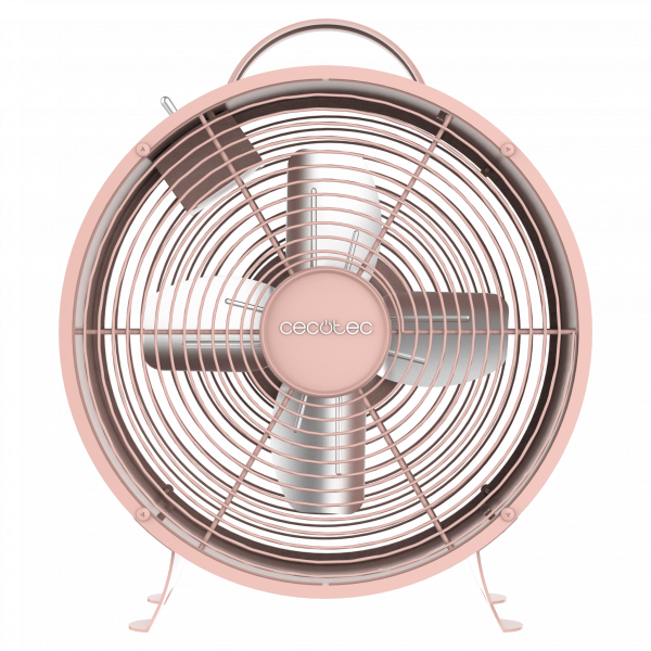 EnergySilence 400 RetroDesk Pink Ventilador de sobremesa estilo retro color rosa de 8" con 25 W y 4 aspas.