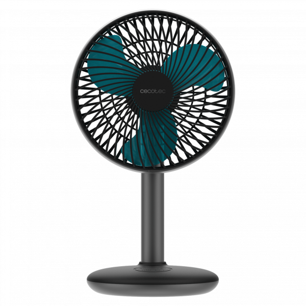 EnergySilence 4000 Portable Desk Dark Ventilador de sobremesa de batería con 4000 mAh, control táctil y 4 velocidades.