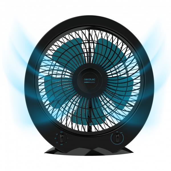 EnergySilence 4500 Power Box Black Ventilador de suelo con 45 W, 12 pulgadas, 3 velocidades, temporizador, silencioso, uso sencillo y máxima seguridad.