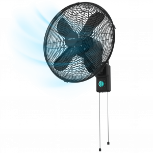 EnergySilence 4500 Power Wall Black Ventilador de pared de 18 ", con 50 W, 3 velocidades, 4 aspas y uso sencillo.