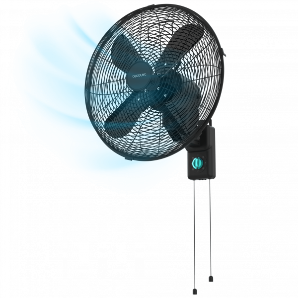 EnergySilence 4500 Power Wall Black Ventilador de pared de 18 ", con 50 W, 3 velocidades, 4 aspas y uso sencillo.