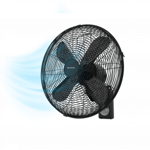 EnergySilence 4500 Power Wall Control Black Ventilador de pared de 18 ", con 50 W, control remoto, temporizador y display.