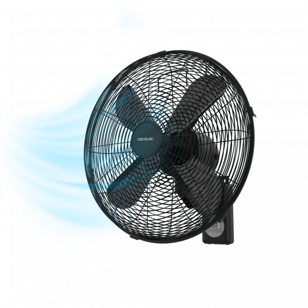 EnergySilence 4500 Power Wall Control Black Ventilador de pared de 18 ", con 50 W, control remoto, temporizador y display.