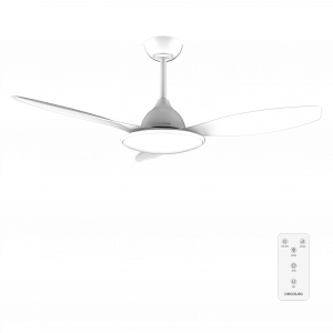 EnergySilence 4800 Light White Ventilador de techo de 35 W con motor DC y 48” con luz LED de 36W, mando a distancia , temporizador, 6 velocidades y 3 aspas.