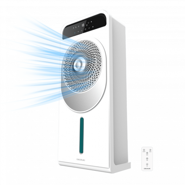 EnergySilence 5000 Cool Wave Climatizador evaporativo de diseño de 28W con motor DC, 5 L y 12 velocidades con oscilación.