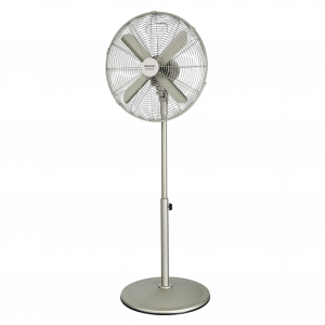 EnergySilence 570 SteelStyle. Ventilador de Pie de 60 W, 4 Aspas 40 cm de Diámetro, Oscilante, 3 Velocidades, Altura ajustable 90-125 cm, Motor de Cobre, Acabado Metálico