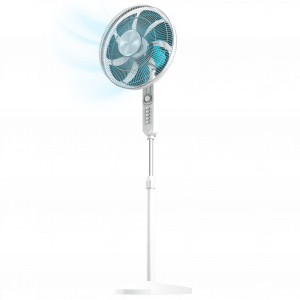 EnergySilence 610 Max Flow Ventilador de pie de 16" con 70 W, temporizador, oscilación y altura ajustable.