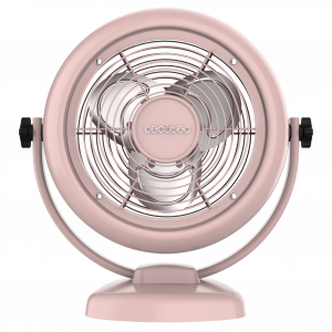 EnergySilence 800 RetroDesk Pink Ventilador de sobremesa estilo retro color rosa de 8" con 20 W e inclinación ajustable.