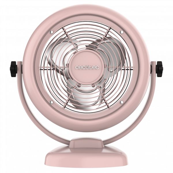 EnergySilence 800 RetroDesk Pink Ventilador de sobremesa estilo retro color rosa de 8" con 20 W e inclinación ajustable.