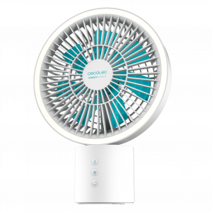 EnergySilence 7999 Portable Light Desk Ventilador de sobremesa de batería con 8000 mAh y oscilación 360º.