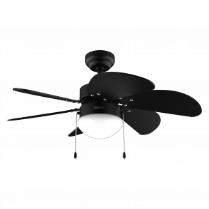 EnergySilence Aero 3600 Vision Full Black Ventilador de techo de 50 W y 36” con lámpara, 3 velocidades, 6 aspas, modo winter-summer y uso sencillo.
