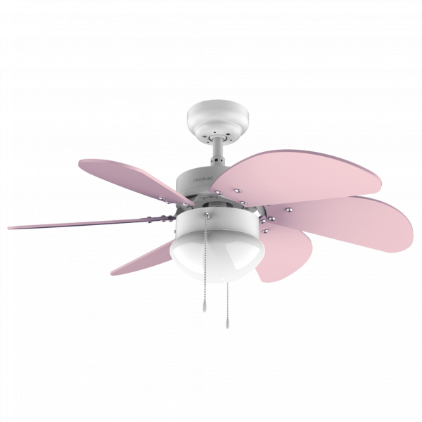 EnergySilence 3600 Vision Purple. Ventilador de techo de 50 W, Diámetro 92 cm, Lámpara, 3 Velocidades, 6 Aspas reversibles, Función Verano/Invierno, Interruptor de Cadena, Blanco/Lila