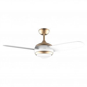 EnergySilence Aero 4264 GoldWhite Ventilador de techo de 65 W y 42” con luz LED de 18W, mando a distancia , temporizador programable, 3 velocidades, 3 aspas.