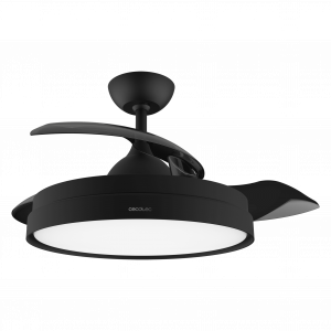 EnergySilence Aero 4279 Invisible Black Ventilador de Techo con Aspas Retráctiles y Lámpara, 40 W, Diámetro 42" (106cm), Temporizador, 3 Tonos de Luz, Función Verano-Invierno