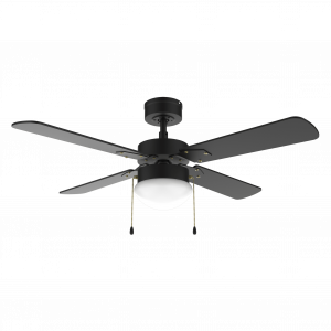 EnergySilence Aero 450 FullBlack Ventilador de techo de 50 W y 42” con luz , 3 velocidades, 4 aspas y modo winter-summer.