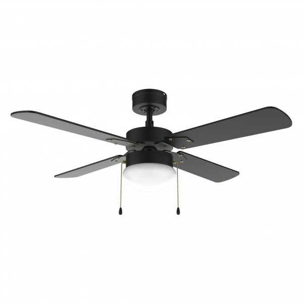 EnergySilence Aero 450 FullBlack Ventilador de techo de 50 W y 42” con luz , 3 velocidades, 4 aspas y modo winter-summer.