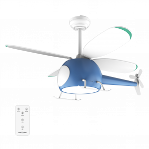 EnergySilence Aero 4600 Helicopter Ventilador de techo de diseño en forma de helicóptero con motor DC de 35W y luz LED de 32W, 4 aspas, 6 velocidades, 39", temporizador hasta 8 horas, función winter/summer.