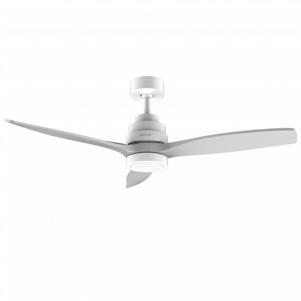 EnergySilence Aero 5200 White Design Ventilador de techo de 38W y 52” con motor DC, luz LED y mando a distancia.