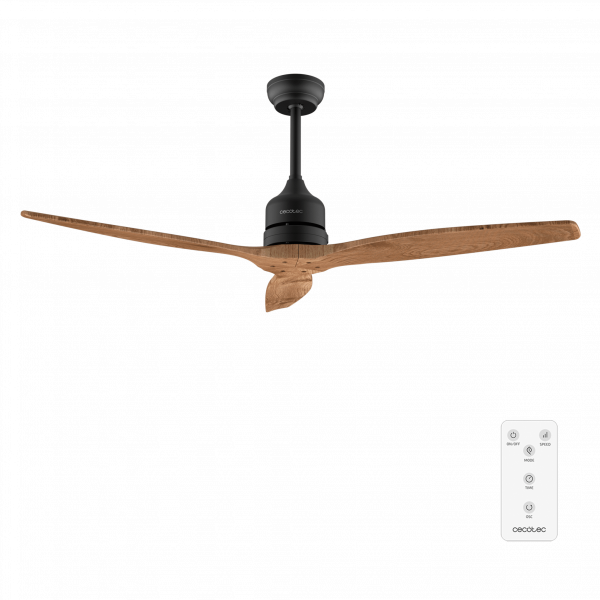 EnergySilence Aero 5270 DarkWood Ventilador de techo de 40 W y 52" con motor DC, mando a distancia, doble altura, temporizador, modo winter-summer.