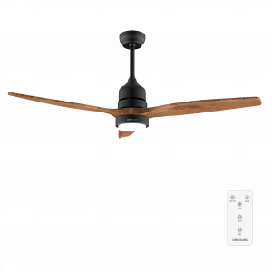 EnergySilence Aero 5275 DarkWood Ventilador de techo de 40 W y 52" con motor DC, mando a distancia, luz LED doble altura, temporizador, modo winter-summer.