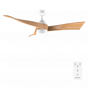 EnergySilence Aero 5280 LightWood Ventilador de techo de 40 W y 52" , con motor DC, mando a distancia, luz LED de 18W, temporizador programable, modo winter-summer.