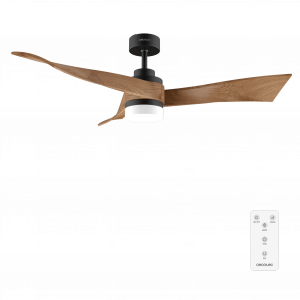 EnergySilence Aero 5285 DarkWood Ventilador de techo de 40 W y 52" , con motor DC, mando a distancia, luz LED de 18W, temporizador programable, modo winter-summer.
