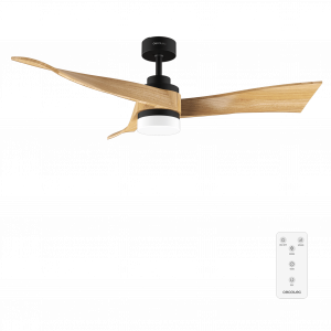 EnergySilence Aero 5285 LightWood Ventilador de techo de 40 W y 52" , con motor DC, mando a distancia, luz LED de 18W, temporizador programable, modo winter-summer.